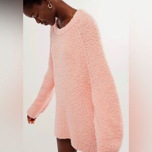 Free People Blush Pink Cozy Fuzzy Sweater